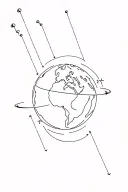 from ankle to upper thigh - Globe at the ankle with ✈️ small plane orbiting it, dashed plane lines with small pins up it tattoo design idea