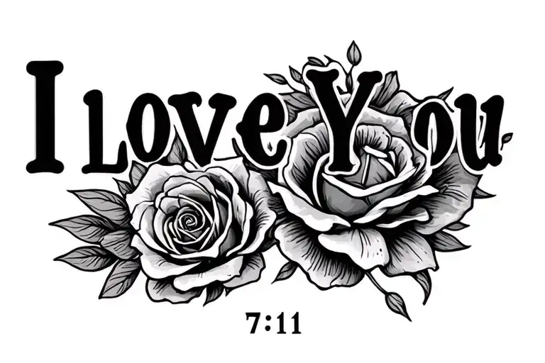 7:11, I love you, pinkie promise tattoo design idea