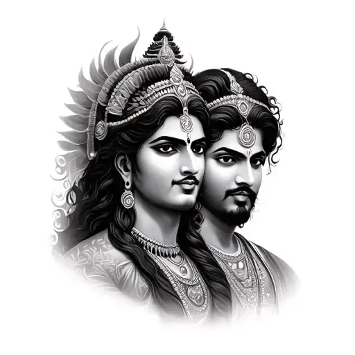 Ratha and arjun tattoo design idea