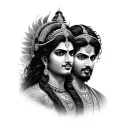 Ratha and arjun tattoo design idea