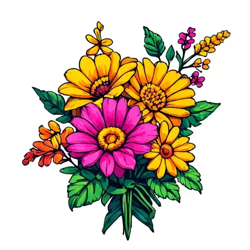 Minecraft flowers wrapped tattoo design idea