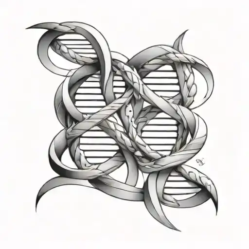 twin dna strand intertwined symbolizing mentality  tattoo design idea