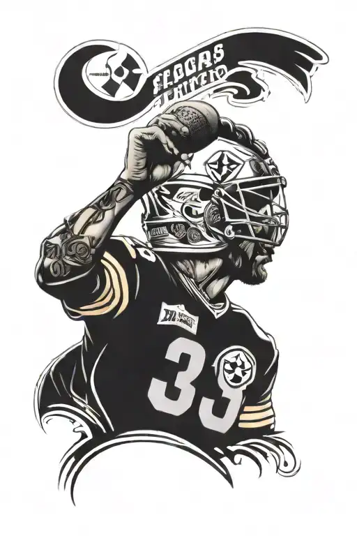 memorial for Uncle Tom who lived the Steelers, dale earnhardt, and vegas tattoo design idea