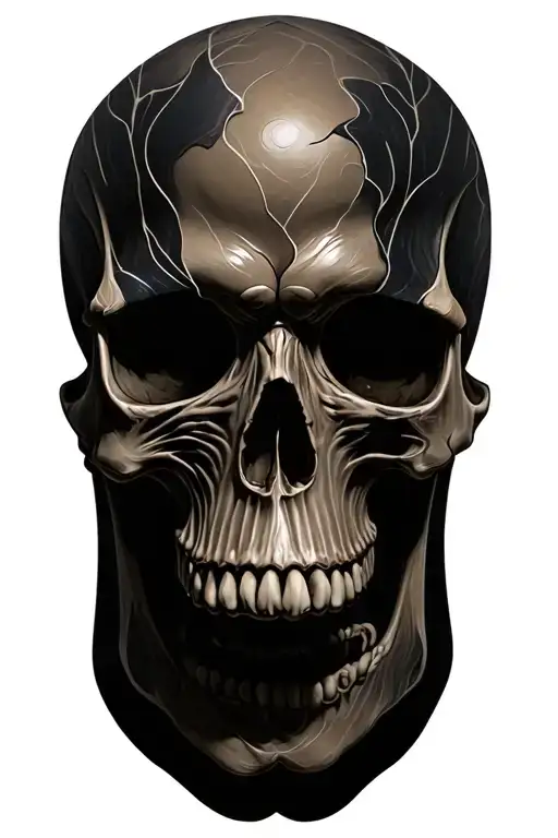 Skull Mysterious and Dark tattoo design idea