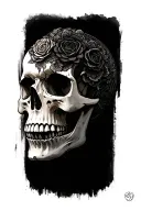 Skull Mysterious and Dark tattoo design idea