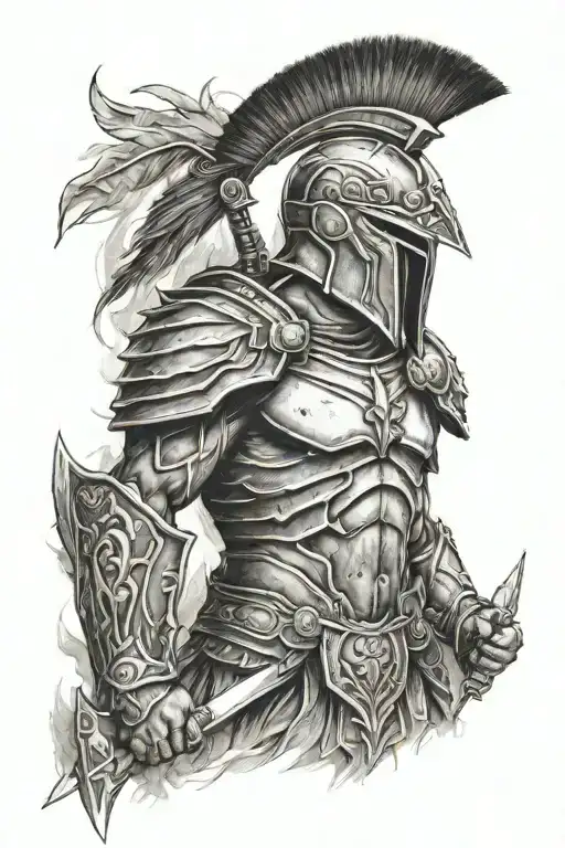 Spartan warrior tattoo design idea