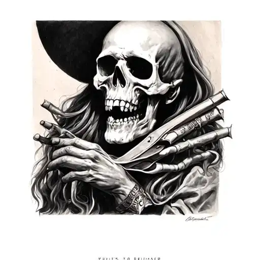 Death that pushes a counter tattoo design idea