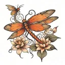 dragonfly and lotus tattoo design idea