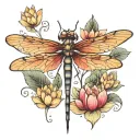 dragonfly and lotus tattoo design idea
