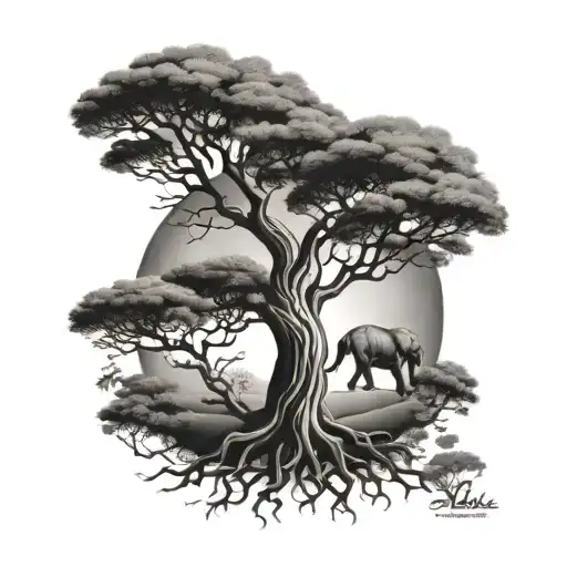 African Tree Of Life tattoo design idea