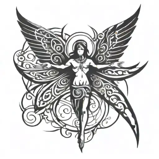 arc angel michael tattoo design idea