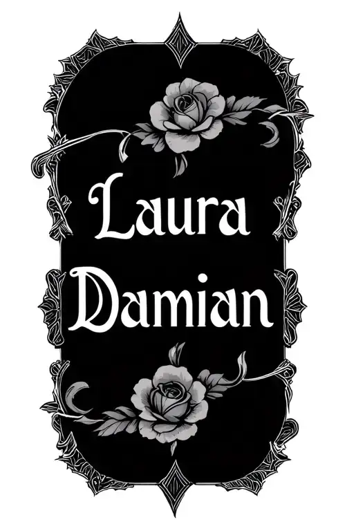 "Laura Damian" Two Word Ambigram Generator tattoo design idea