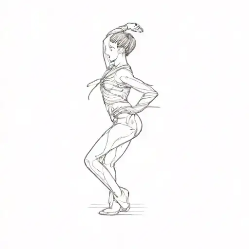 a young girl in a gymnastics competition tattoo design idea