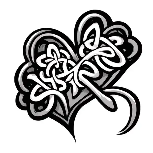 Celtic shamrock heart  tattoo design idea