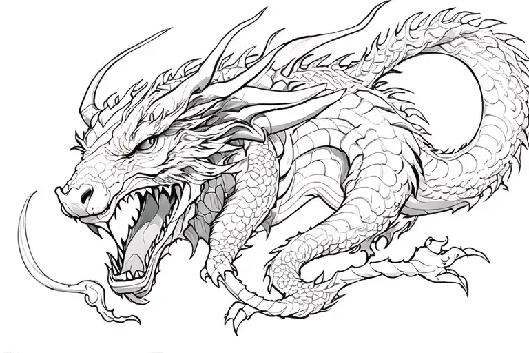 ox and dragon tattoo design idea