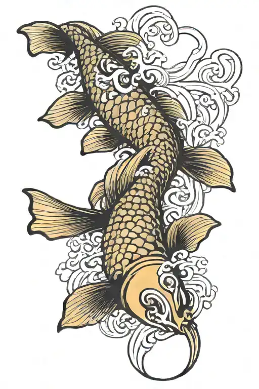 japenese fish jumping tattoo design idea