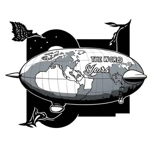 the world is yours blimp tattoo design idea