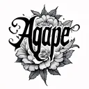 "Agape " agape tattoo design idea