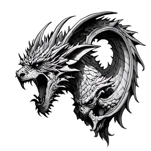 gargoyle and gothic cathedral tattoo design idea
