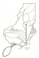 Canoe paddle with topo map tattoo design idea