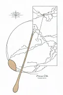 Canoe paddle with topo map tattoo design idea