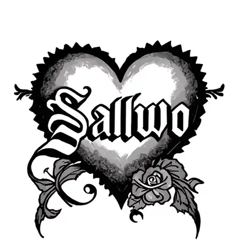 "Salvo Lucia" heart shape tattoo design idea
