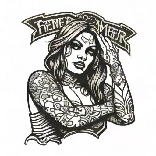 wrestler girl with the words i remember every moment from the nights with you  tattoo design idea