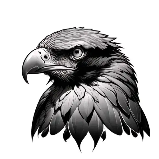 Adler frontal view tattoo design idea