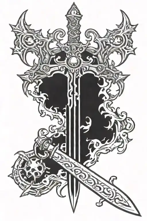 Crucible sword doom eternal tattoo design idea