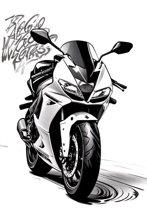 2005 Suzuki gsxr 1000 front view tattoo design idea