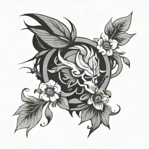sombra overwatch logo design in nature and flowers tattoo design idea