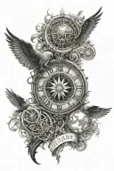 Create an image for an arm sleeve tattoo that includes elements from my favorite books, The wheel of time, mistborn, The tattoo design idea