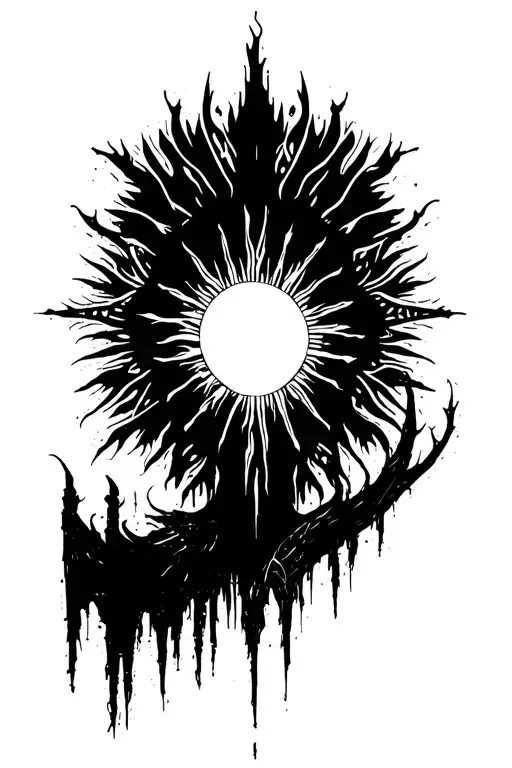 Silent Hill halo of the sun with motifs from all the original four games  tattoo design idea