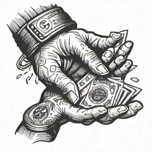 Dirty Hands clean money tattoo design idea
