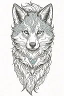 cherokee wolf pup blue merle anime tattoo design idea
