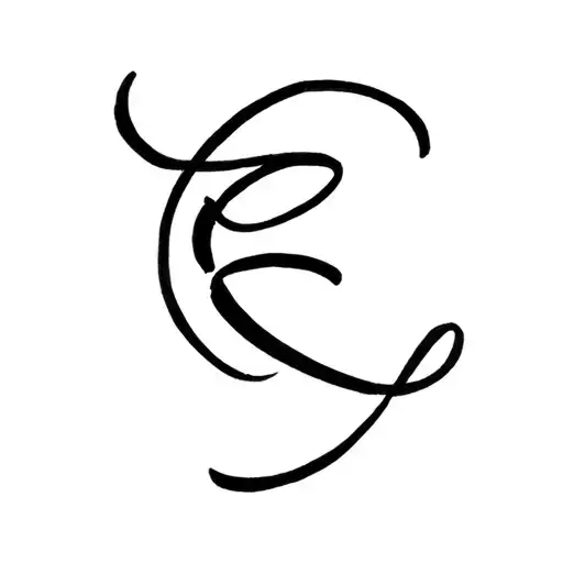 Cursive E tattoo design idea