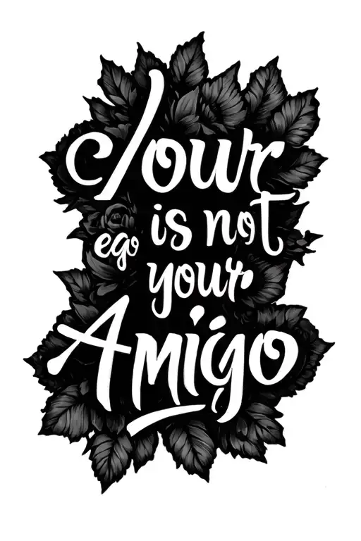 Bulgarian Writing Quote "Your ego is not your Amigo" tattoo design idea