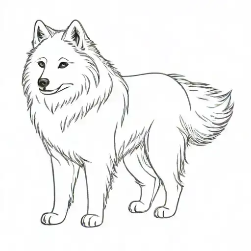 samoyedo llamado alaska tattoo design idea