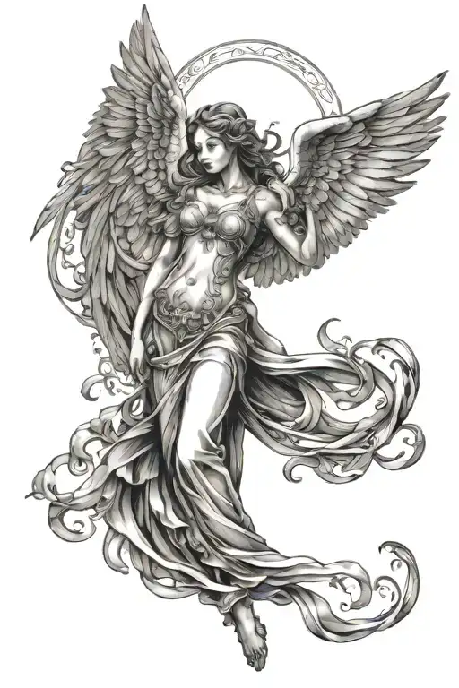 seraphim angel tattoo design idea