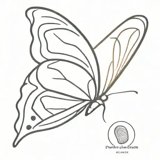 butterfly fingerprint tattoo design idea