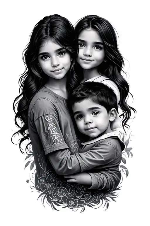 3 kids names intertwined mom tattoo design idea