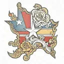 Texas flag tattoo design idea