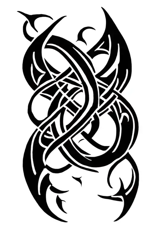 Norse pagan symbols intertwined tattoo design idea