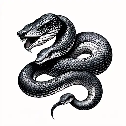 gemini zodiac and snake tattoo design idea