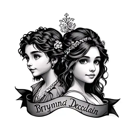 use my wife's name Bryanna, son Declan and daughter Maeve. include my Irish heritage and last name doherty. more focused tattoo design idea