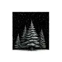  3 Evergreen trees with a mon  tattoo design idea