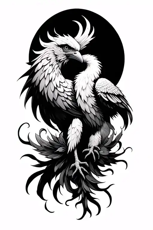 Phoenix bird shoulder sleeve tattoo design idea