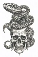 Snake skeleton tattoo design idea