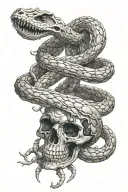 Snake skeleton tattoo design idea