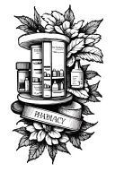 pharmacy tattoo design idea